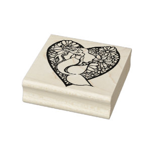 Blaue Meerjungfrau Liebe Gummistempel