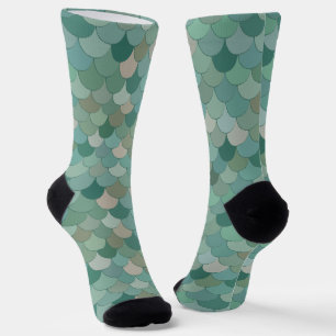 Blaue Meerjungfrau Merman Fish Scales Muster Socken