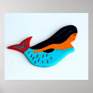 Blaue Meerjungfrau Poster