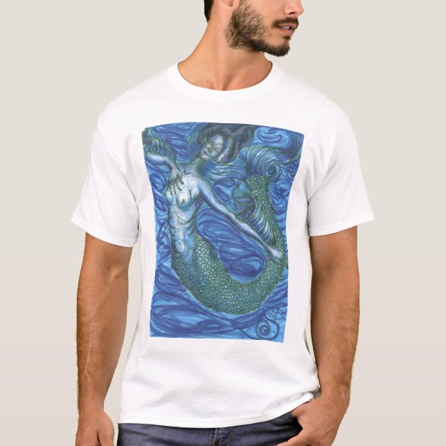 blaue Meerjungfrau T-Shirt (Vorderseite)
