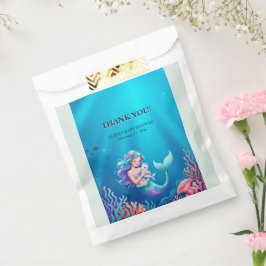 Blaue Meerjungfrau unter der Sea Baby-Dusche Geschenktütchen