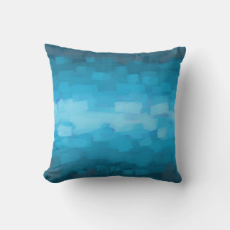 Blaue Meerwassergradienten bemalt Kissen