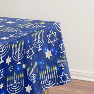 Blaue Menora  Tischdecke