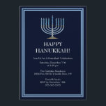 Blaue Menorah Chanukka Feier-Einladung Einladung<br><div class="desc">Gründen Sie Ihr Feiertags-Party weg vom Recht mit unserer eleganten blauen Menorah Chanukka Feier-Party Einladung. Vergewissern Sie sich, dass alle Ihre Freunde und Familienmitglieder dort sind, mit Ihnen zu feiern diese Ferienzeit! Chanukka ist eine Lieblingszeit des Jahres für die meisten, ist sicher, von geliebten bei der Herstellung der Erinnerungen umgeben...</div>