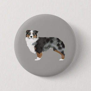 Blaue Mergel-Schaltfläche für Australischer Hirt Button