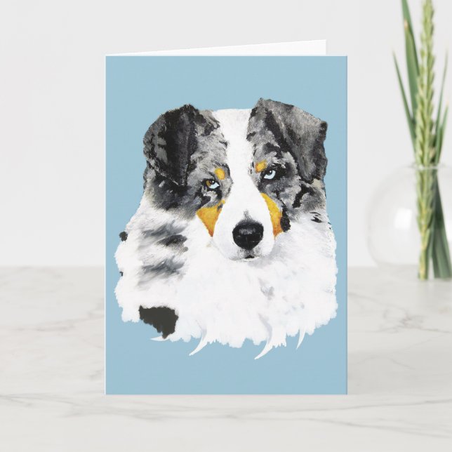 Blaue Merle australische Schäfer-Raum-Gruß-Karte Karte (Vorderseite)