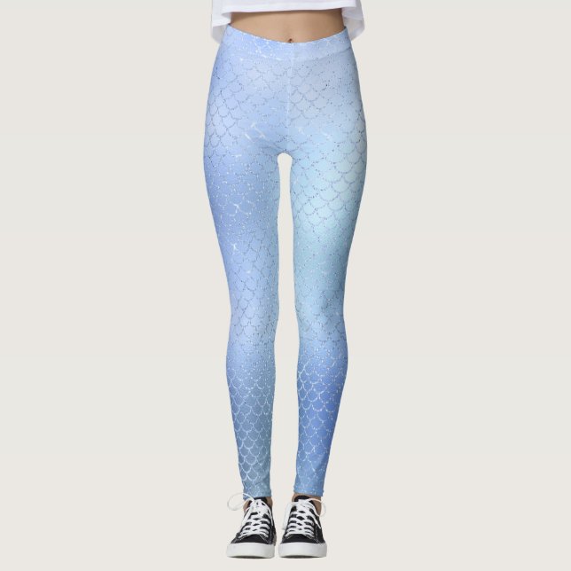 Blaue Mermaid-Scanner-Leggings Leggings (Vorderseite)