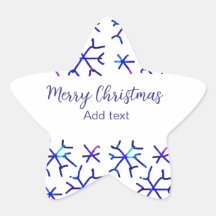 Blaue metallisch glänzende Schneeflocken Weihnacht