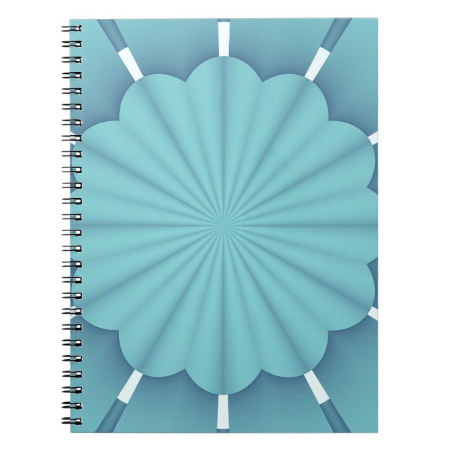 Blaue metallische Abstrakte Blume Notizblock (Vorderseite)