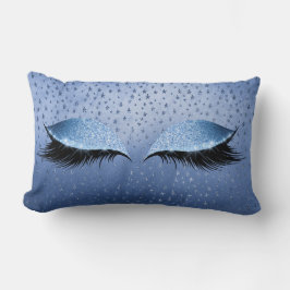 Blaue Metallische Glitzer Sterne Augen Makeup Lash Lendenkissen