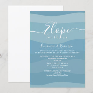 Blaue Micro-Hochzeit Einladung