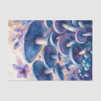 Blaue Milch Pilz Wasserfarbe Kunst Seidenpapier