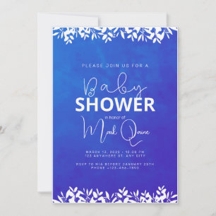 Blaue minimalistische Babyparty Einladung
