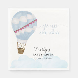 Blaue minimalistische Boho-Heißluftballon-Baby-Par Serviette