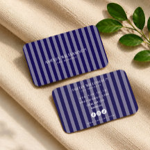 blaue minimalistische elegante gestreifte Visitenk