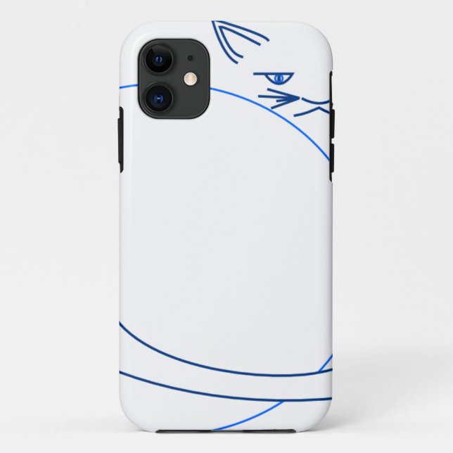 Blaue Minimalistische Katze (iPhone 5/s) Case-Mate iPhone Hülle (Rückseite)