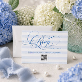 Blaue minimalistische Luxus-Kalligrafie-Hochzeit RSVP Karte