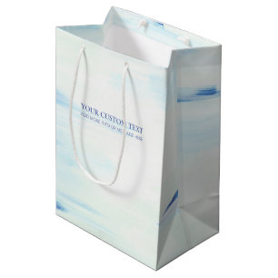 Blaue & Mint Abstrakte Ozean-Kunst mit individuell Mittlere Geschenktüte