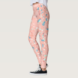 Blaue Minze Grün Weißes Korallenriff Rosa Rosa Ter Leggings