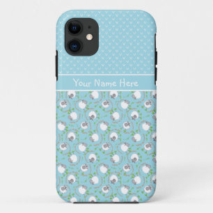 Blaue Mischungs-und Match-Spaß-Schaf-Muster Case-Mate iPhone Hülle
