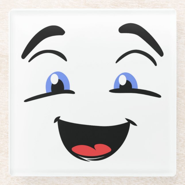 BLAUE MIT AUGEN GLASUNTERSETZER (Vorderseite)