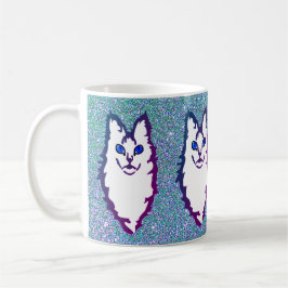 Blaue Mit Augen Katze Kaffeetasse