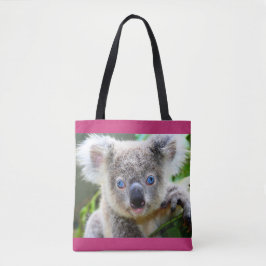 Blaue mit Augen Koala Tote Tasche