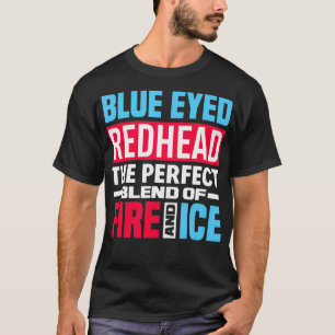 Blaue Mit Augen Rotkopfblende aus Feuereis - Funny T-Shirt