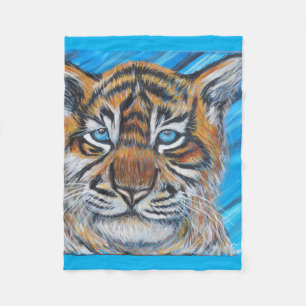 Blaue Mit Augen Tiger-Malerei Fleecedecke