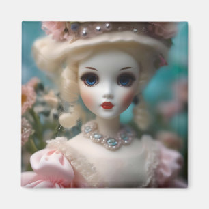 Blaue Mit Augen Vintage Puppe, Prom Nacht Magnet