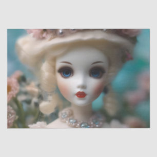 Blaue Mit Augen Vintage Puppe Seidenpapier