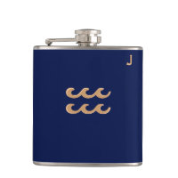Blaue Mit Monogramm Flasche - Zodiac - Aquarius