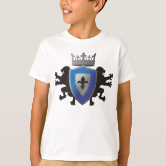 Blaue Mittelalterliche Löwe Heraldry Boy's Ringer  T-Shirt