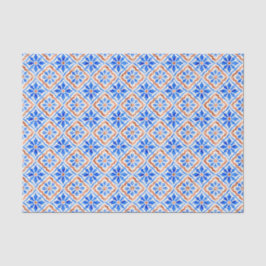 Blaue Mittelmeer-Fliesen Amalfi-Küsten-Geometrie Seidenpapier