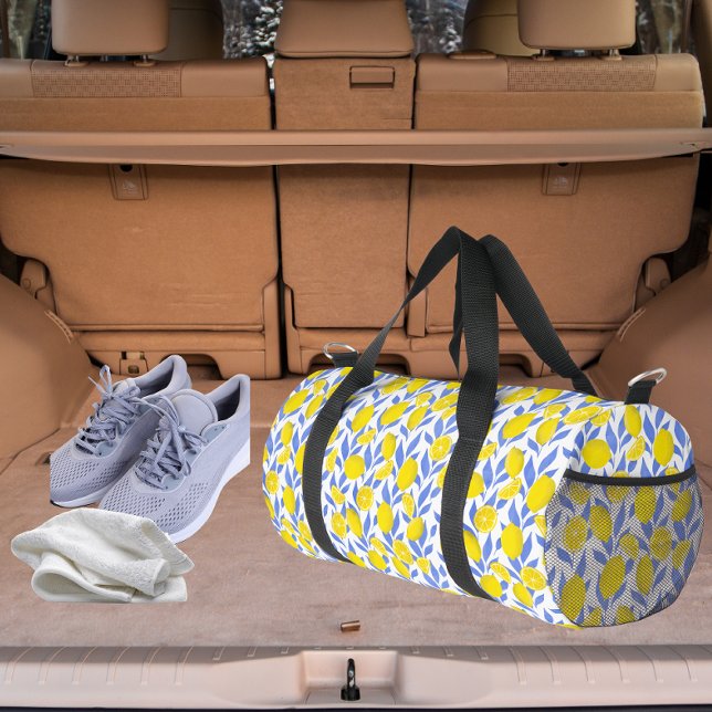 Blaue Mittelmeer-Zitronen Duffle Bag (Von Creator hochgeladen)