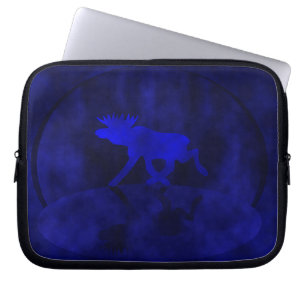 Blaue Mitternachtselche Laptopschutzhülle