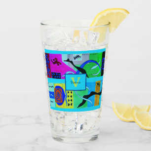 Blaue Mode Abstrakte Inspiration von Matisse Glas