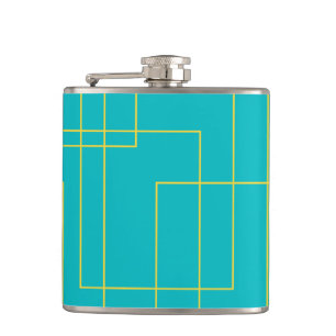 Blaue moderne, einfache, minimale urbane Grafikart Flachmann