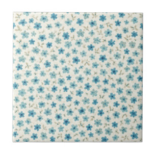 Blaue moderne kleine Blumen  Fliese