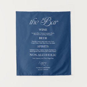 Blaue moderne minimalistische Hochzeitstafel "The Wandteppich