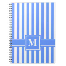 Blaue, moderne Streifen mit Monogramm