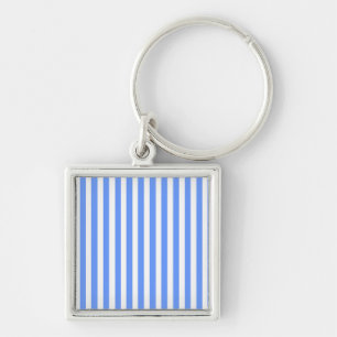Blaue, moderne Streifen Schlüsselanhänger