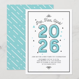 Blaue moderne Typografie 2022 Silvesterfest-Party Einladung