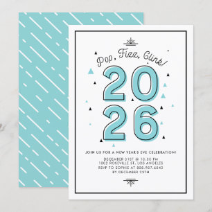 Blaue moderne Typografie 2022 Silvesterfest-Party Einladung