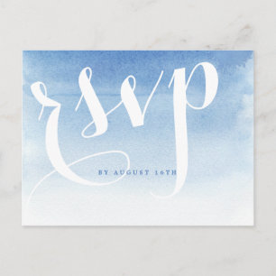Blaue moderne Wasserfarbe Wassersport Hochzeit uAw Einladungspostkarte