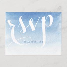 Blaue moderne Wasserfarbe Wassersport Hochzeit uAw Einladungspostkarte