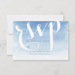 Blaue moderne Wasserfarbe Wassersport Hochzeit uAw RSVP Karte