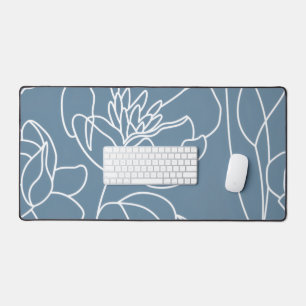 Blaue moderne Wildblume Schreibtischunterlage