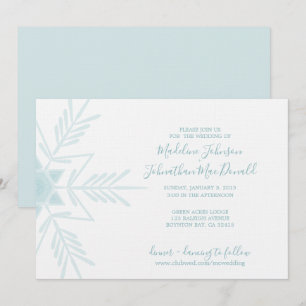 Blaue, moderne WINTER WONDERLAND Hochzeit Einladun Einladung