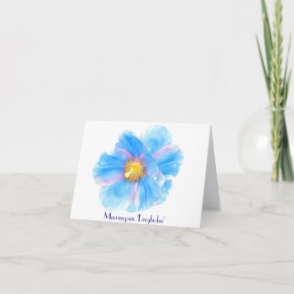 Blaue Mohnblumen-gefaltete Anmerkungs-Gruß-Karte Karte